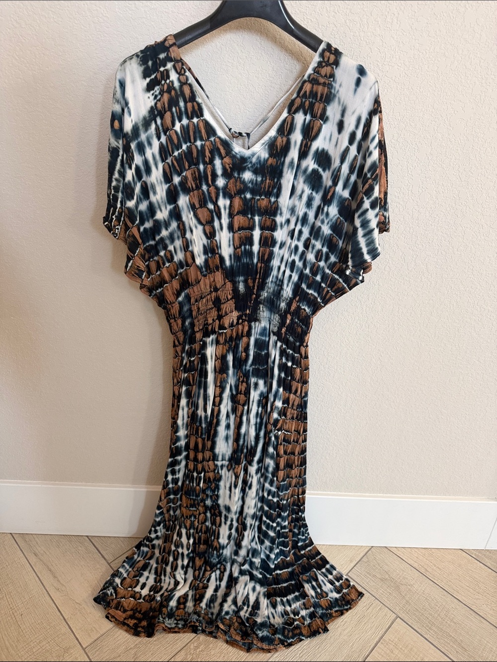 Tiare Hawaii Tie-Dye V-Neck Midi Dress